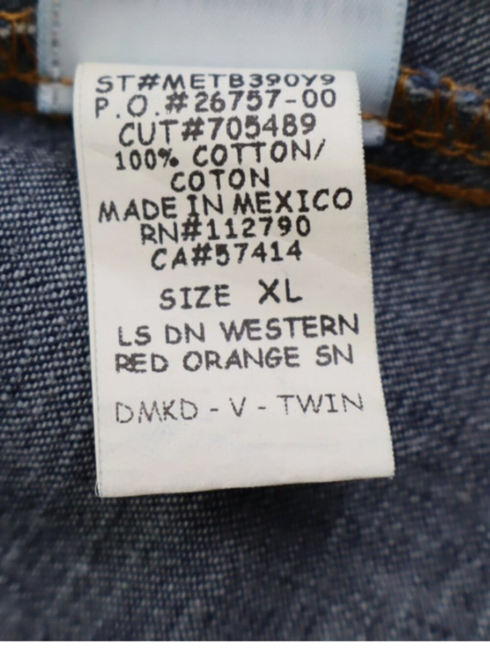 True Religion Denim Western Long Sleeve Men's Shirt XL Cotton New with defect - Picture 13 of 16